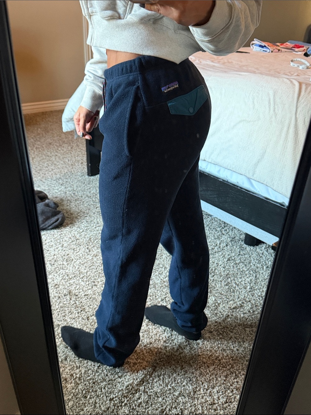 Vintage Paragonia S Navy Fleece Pants - Comfortable Everyday Wear